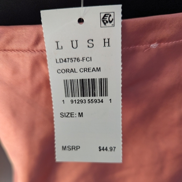 NWT Lush Elegant Coral Cream Slip Mini Dress M - Picture 4 of 7